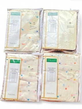 Croscill Polka Daisy 4 Curtain Panels 40x84 Drapes NWT Matching Set